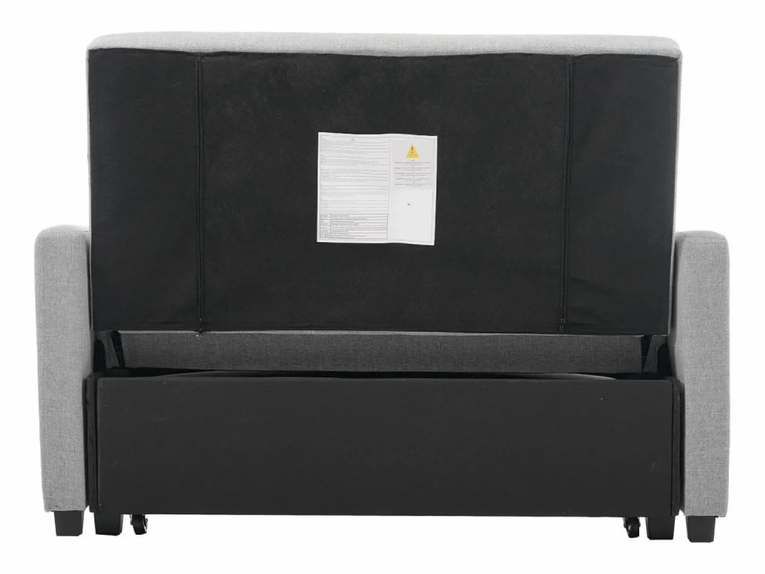 Discount Hauss Spole Sofá convertible de 2 plazas con respaldo regulable y 2 cojines - Tejido de lino Gris