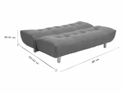 Hot Sofá convertible diseño escandinavo y roble YUMI Sofá Escandinavo