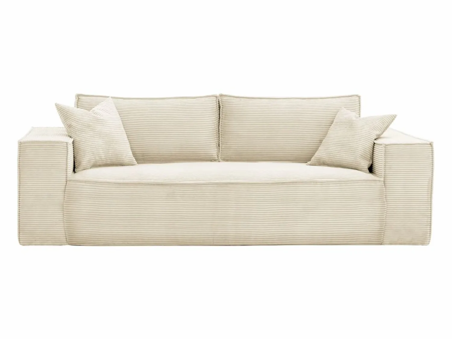 Vente-unique Sofá convertible express AMELIA de 4 plazas en pana , 160 cm, colchón viscoelástico de 13 cm