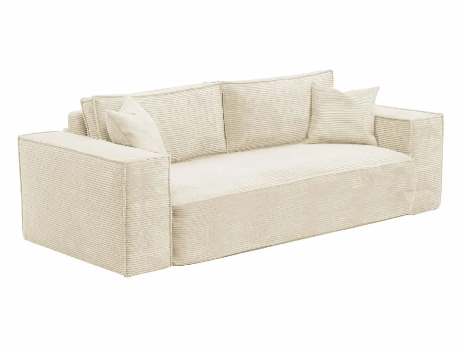 Vente-unique Sofá convertible express AMELIA de 4 plazas en pana , 160 cm, colchón viscoelástico de 13 cm