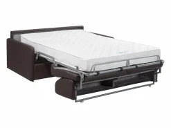 Vente-unique Sofá convertible exprés polipiel asiento viscoelástico 140 cm colchón 22 cm CALIFE