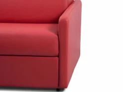 Best Vente-unique Sofá convertible exprés polipiel asiento viscoelástico 140 cm colchón 14 cm CALIFE Rojo