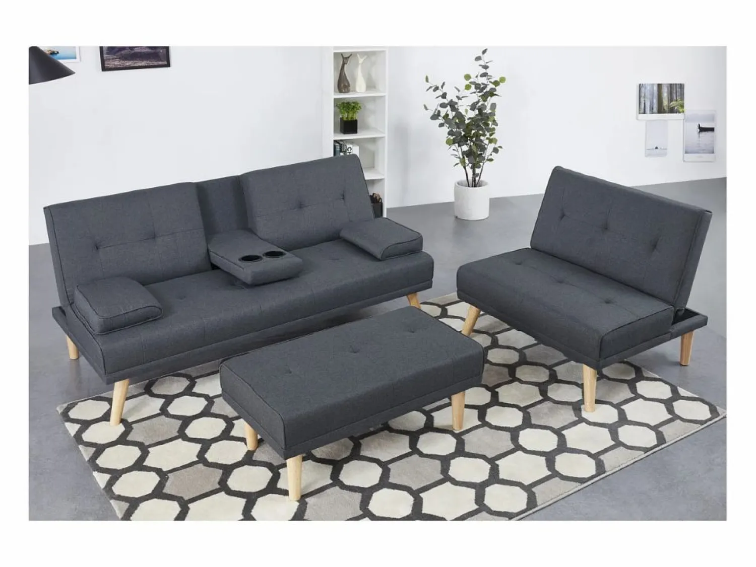 Online Sofá convertible, modulable 5 plazas de tela STOCKHOLM Sofá Escandinavo