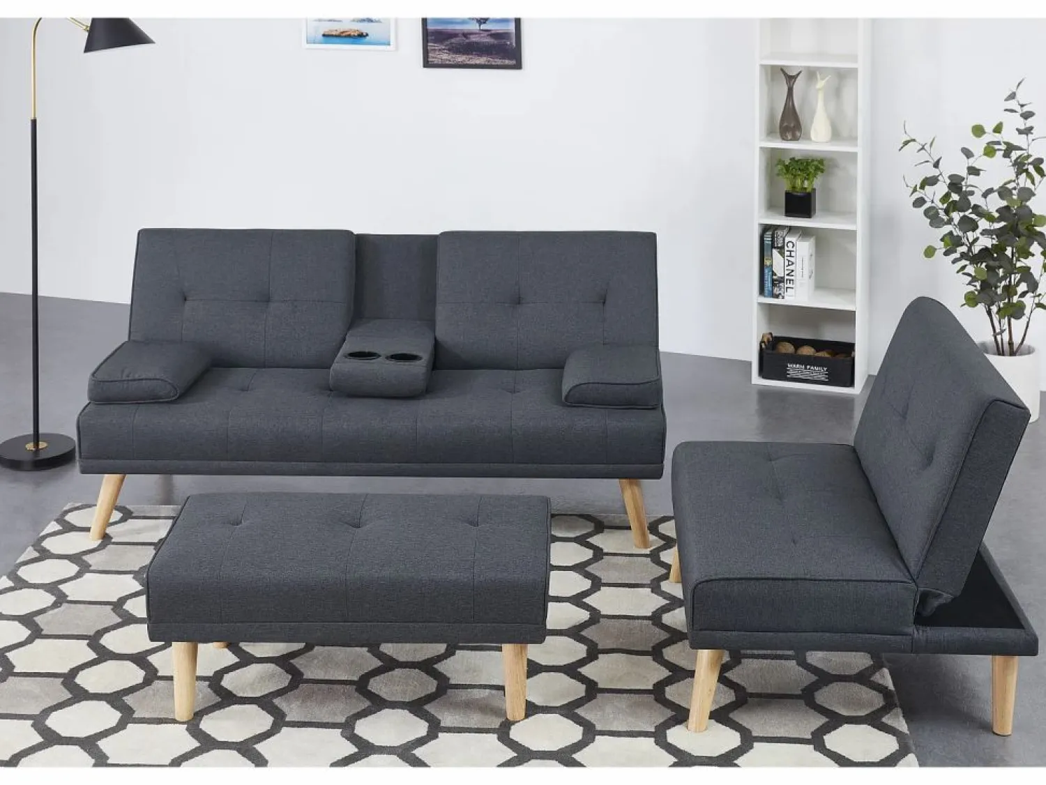 Online Sofá convertible, modulable 5 plazas de tela STOCKHOLM Sofá Escandinavo