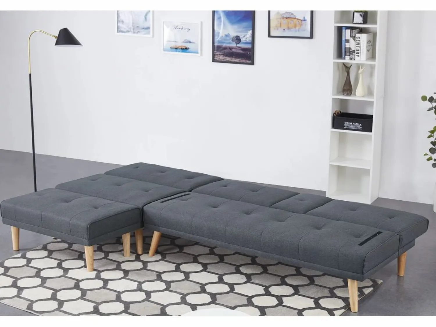 Online Sofá convertible, modulable 5 plazas de tela STOCKHOLM Sofá Escandinavo