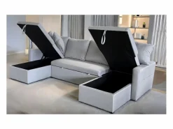 Best Sofá convertible panorámico 4 plazas en tejido con box MAHÉ - Todos Los Sofás|Sofá De Terciopelo