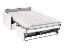 Online Sofá convertible polipiel asiento viscoelástico 140 cm lamas anchas 14 cm CALIFE Sofás De Piel Sintética