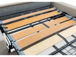 Vente-unique Sofá convertible polipiel asiento viscoelástico 160 cm lamas anchas 18 cm CALIFE