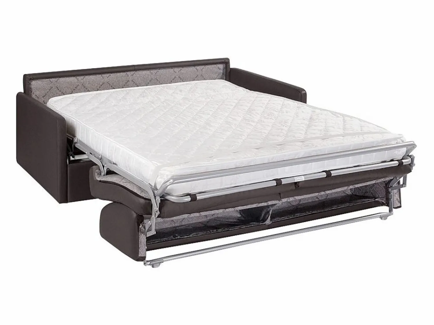 Discount Sofá convertible polipiel asiento viscoelástico 160 cm lamas anchas 14 cm CALIFE Sofás De Piel Sintética