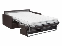 Vente-unique Sofá convertible polipiel asiento viscoelástico 140 cm lamas anchas 14 cm CALIFE
