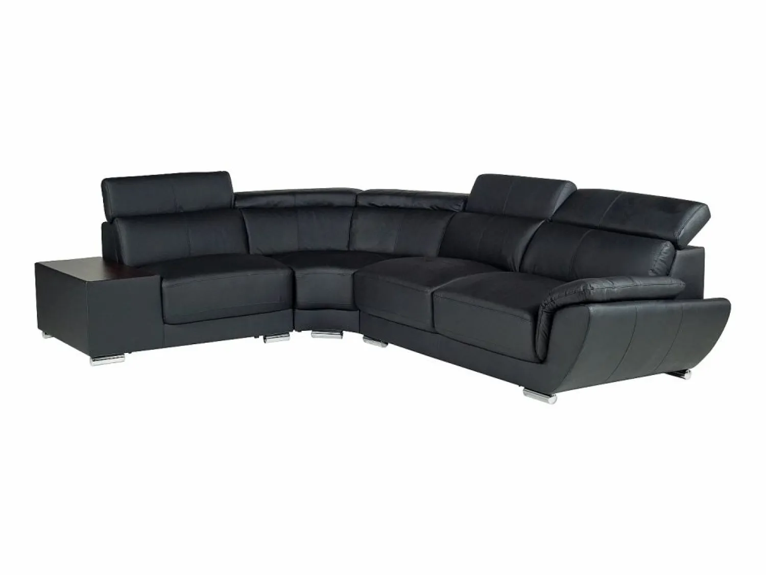 LINEA SOFA Sofá Cuero vacuno color ángulo izquierdo NAHIA Negro