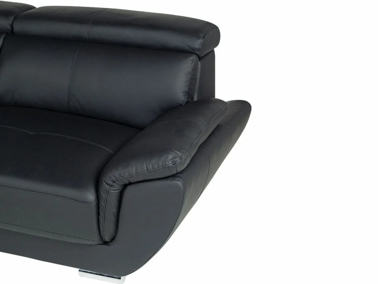 LINEA SOFA Sofá Cuero vacuno color ángulo izquierdo NAHIA Negro