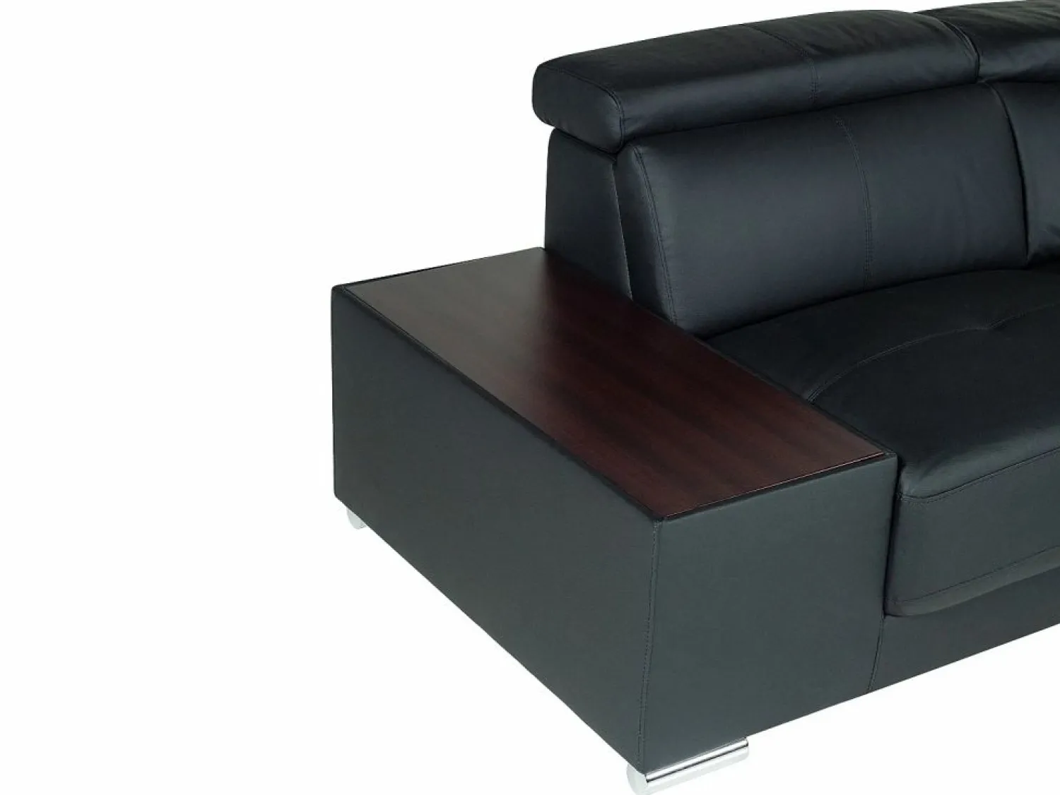 LINEA SOFA Sofá Cuero vacuno color ángulo izquierdo NAHIA Negro