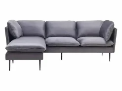 Best Modus Sofa Sofá de 3 palzas esquinero modular de terciopelo con patas negras Sortes Gris