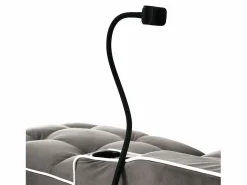 New Sofá de 1 plaza - Sillón con portavasos y soporte para teléfono - terciopelo oscuro Gris