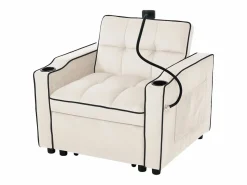 Sofá de 1 plaza - Sillón con portavasos y soporte para teléfono - terciopelo