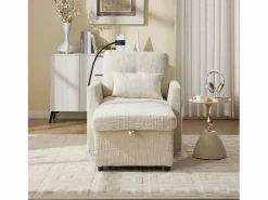 Sofá de 1 plaza con 2 bolsillos laterales - Sofá de salón con soporte para teléfono y espacio de almacenamiento oculto - chenilla