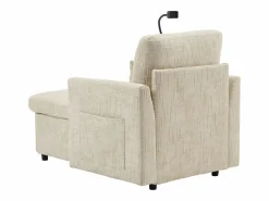 Sofá de 1 plaza con 2 bolsillos laterales - Sofá de salón con soporte para teléfono y espacio de almacenamiento oculto - chenilla