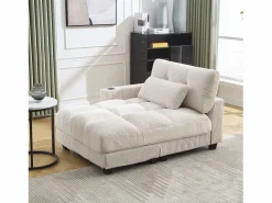 Sofá de 1 plaza con reposabrazos - Sofá relax con 2 portavasos y bolsillos laterales - pana