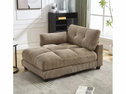 Sofá de 1 plaza con reposabrazos - Sofá relax con 2 portavasos y bolsillos laterales - pana