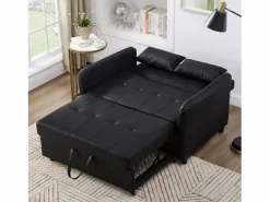 Sofá de 2 plazas - Sofá con respaldo regulable en tres posiciones y función dormitorio - PU