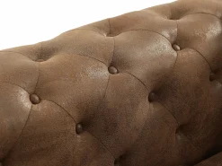 Online Sofá de 3 plazas chesterfield de microfibra con acabado de piel envejecida capitoné EDWINA Sofá Vintage|Sofás Chesterfield