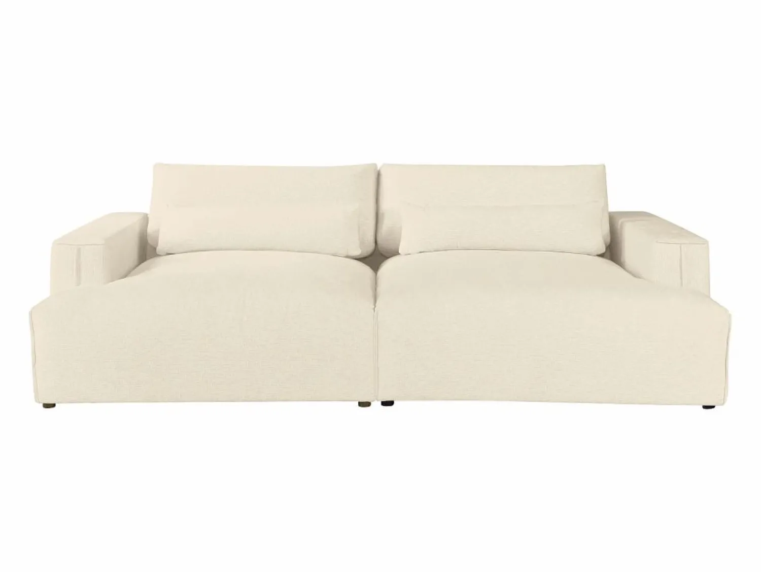 Vente-unique Sofá de 4 plazas con asientos cómodos y profundos en chenilla COLYSA Beige