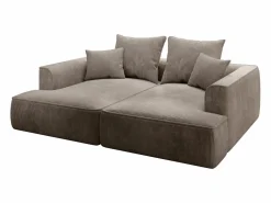 Vente-unique Sofá de 3 plazas con asiento profundo en pana color diseño PINETA