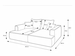 Vente-unique Sofá de 3 plazas con asiento profundo en pana color diseño PINETA