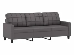 Clearance Clicnbuy Sofá de 3 plazas con cojines cuero sintético 180 cm Gris