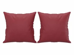 Sale Sofá de 2 plazas con cojines cuero sintético tinto 140 cm Sofás De Piel Sintética