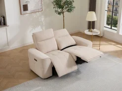Best Vente-unique Sofá de 2 plazas con relax eléctrico en chenilla SCAMOCO Beige
