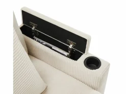 Sale Hauss Spole Sofá de 3 plazas con reposapiés, puerto USB y 2 cojines - Pana - Beige