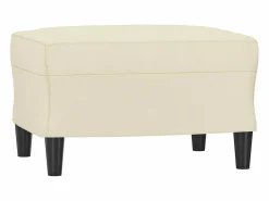 Clicnbuy Sofá de 3 plazas con taburete cuero sintético 180 cm