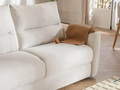 Discount Maison Céphy Sofá de 4 plazas convertible exprés tejido chenilla 16 cm DOVENA de Beige
