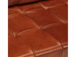 Outlet Sofá de 3 plazas cuero auténtico de cabra marrón Sofá Vintage|Sofá De Piel