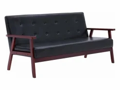 Discount Sofá de 3 plazas cuero sintético Sofá Vintage