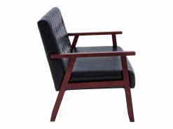 Hot Sofá de 3 plazas cuero sintético PWFG80661 Negro