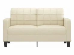 Online Clicnbuy Sofá de 2 plazas de cuero sintético color 140 cm Crema