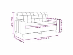 Online Clicnbuy Sofá de 2 plazas de cuero sintético color 140 cm Crema