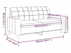 Online Clicnbuy Sofá de 2 plazas de cuero sintético color 140 cm Crema