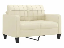 vidaxl Sofá de 2 plazas de cuero sintético color 120 cm Crema