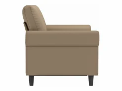 Discount Sofá de 2 plazas de cuero sintético color capuchino 120 cm Sofás De Piel Sintética