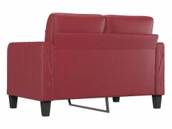 vidaxl Sofá de 2 plazas de cuero sintético vino 120 cm