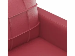 vidaxl Sofá de 2 plazas de cuero sintético vino 120 cm