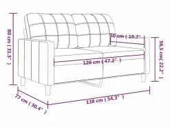 vidaxl Sofá de 2 plazas de cuero sintético vino 120 cm