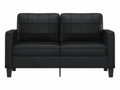 Outlet Clicnbuy Sofá de 2 plazas de cuero sintético 140 cm Negro