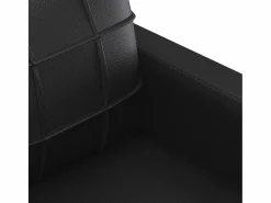 Outlet Clicnbuy Sofá de 2 plazas de cuero sintético 140 cm Negro