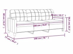 vidaxl Sofá de 3 plazas de cuero sintético 180 cm