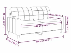 vidaxl Sofá de 2 plazas de cuero sintético 140 cm